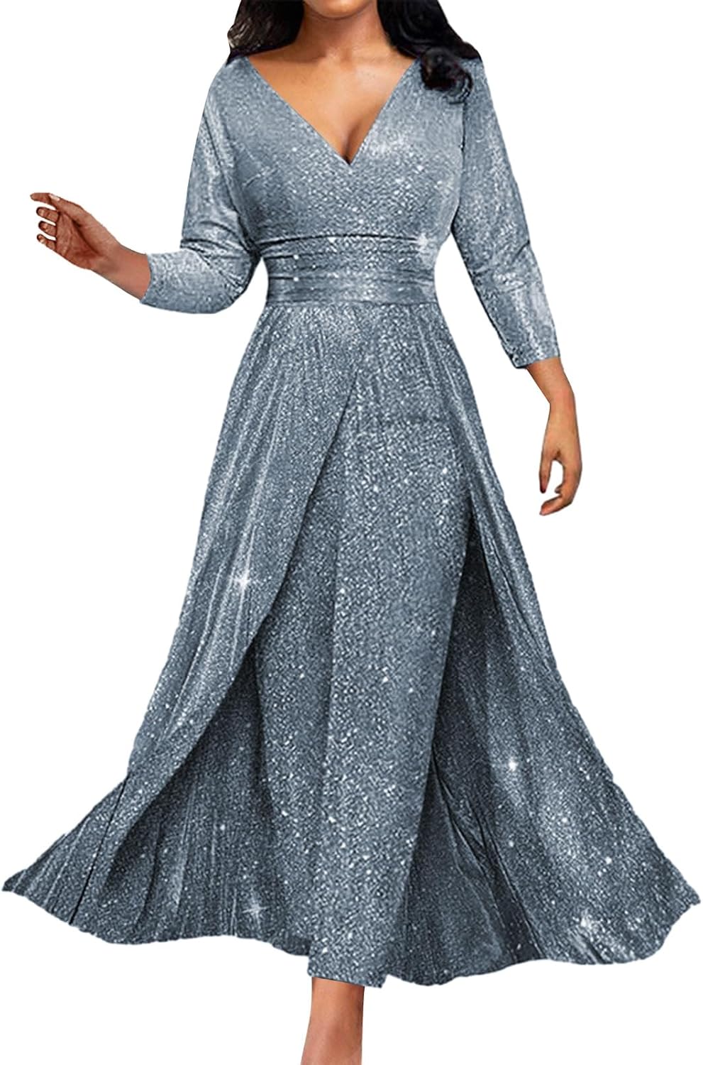 2 Piece Jumpsuit Mother of the Bride Dresses Pant Suits for Wedding Guest Groom Dress Formal Outfit Sets with Overskirt