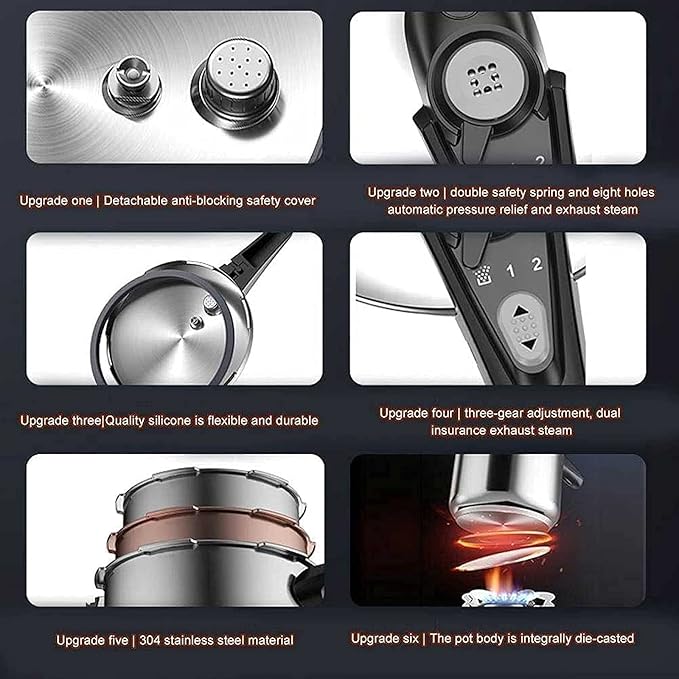 Olla a Presión Acero Inoxidable 6L YUSIWOAL miniatura 6