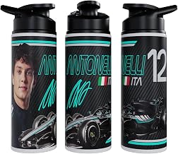Partisan Antonelli Water Bottle F1 inspired Racing Fan Gift 750ml or 600ml Aluminium Sports Bottle with Flip Lid Carry Handle 2026 (Black, 600, Millilitres)