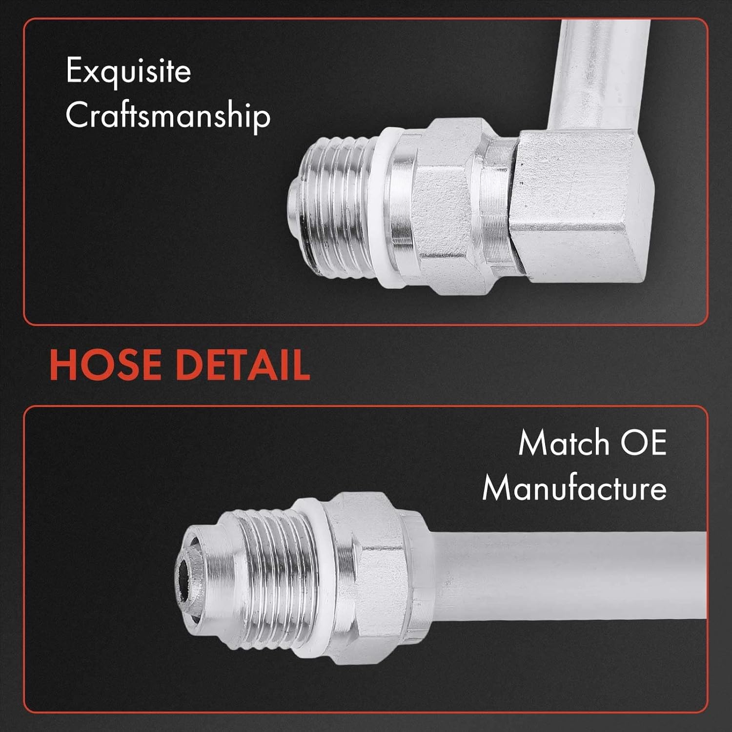 A-Premium Power Steering Pressure Hose Line Assembly Compatible with Ford F-250 F-350 F-450 F-550 Super Duty 2003-2004, Excursion 2003-2005, 6.0L, Pump To Hydraulic Brake Booster