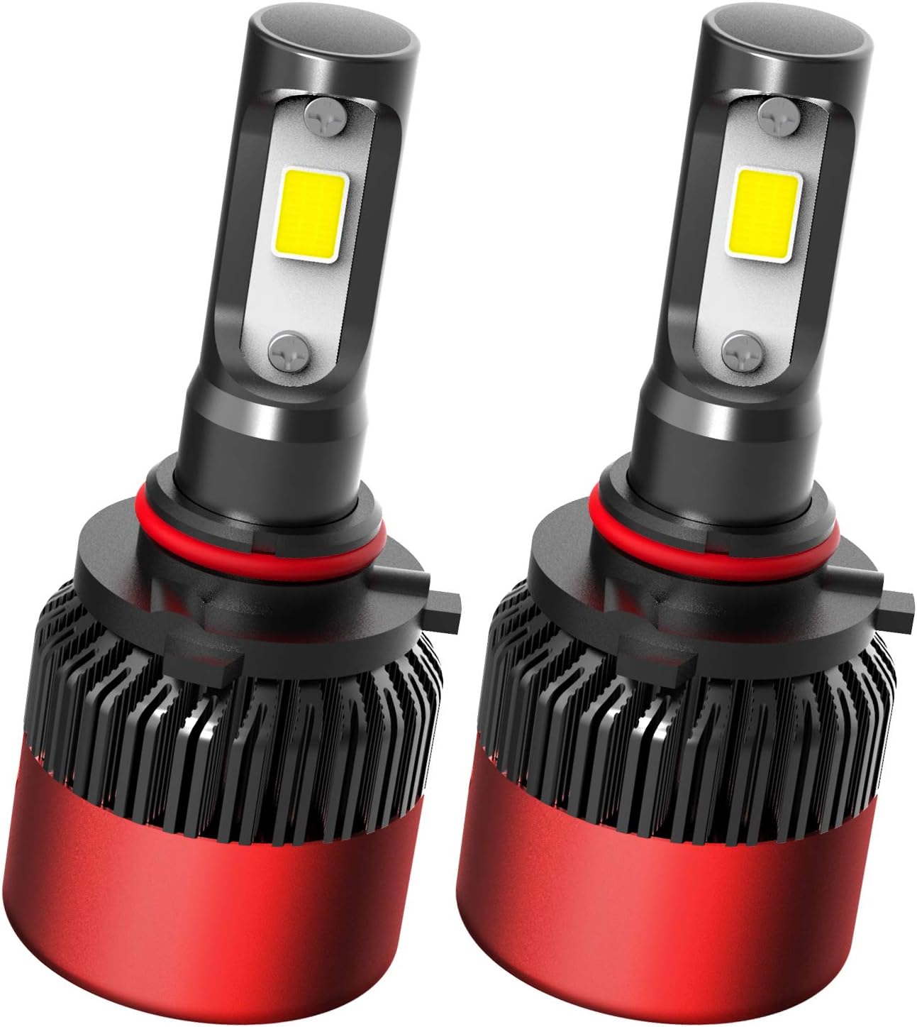 AUXITO Automobile HIR2 9012 LED Bulbs 72W 8000Lms Per Pair All-in-One Conversion Kit, 6500K Cool White