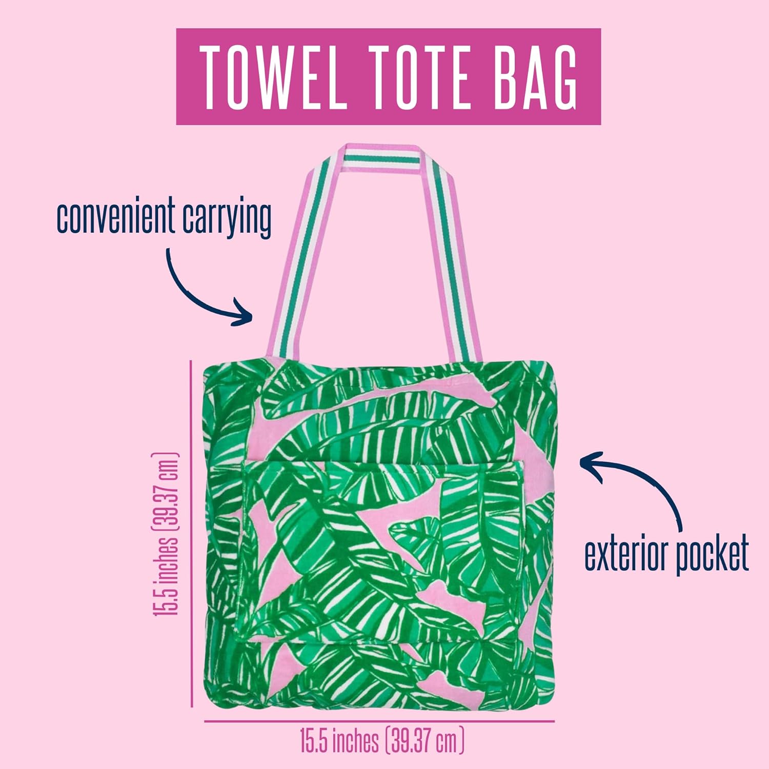 Lilly Pulitzer Towel Tote Bag, Travel Beach Towel with Terrycloth Tote Bag and Interior Pockets, 40 x 70, Let's Go Bananas - Image 7