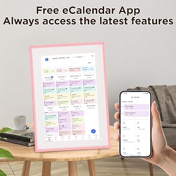 TARSHYRY Smart Digital Calendar, 10.1in HD Touchscreen Family Planner Skylight Frame Digital with Chore Chart Pink, Smart Electronic Calenda Digital Family Planner Christmas Gifts