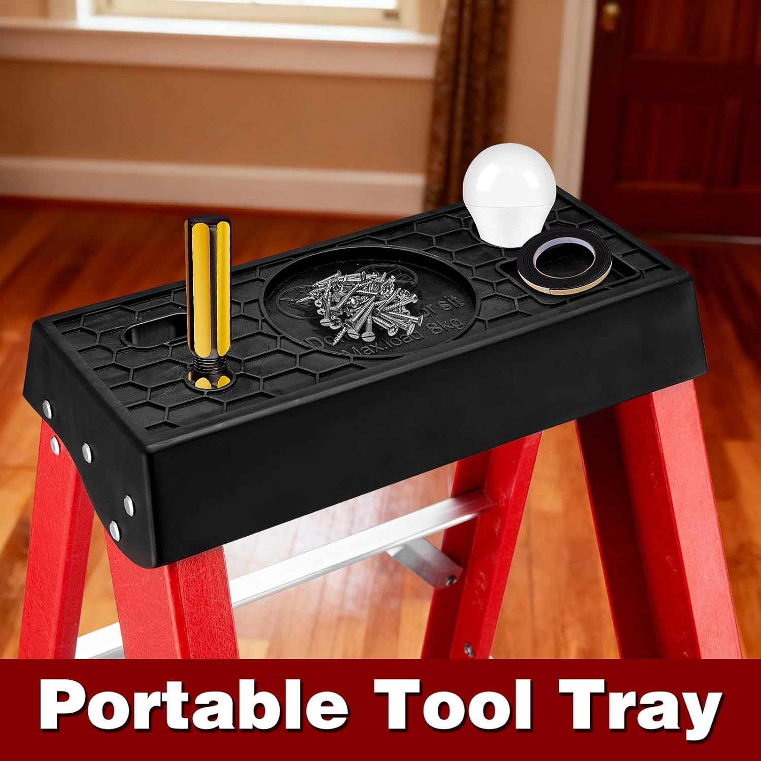 Ladder 4-Foot Fiberglass Step Ladder, 300 Pound Capacity, Folding Platform Step ladders for Home & Work, Type IA