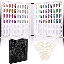 Segbeauty 120 Colors Nail Display Book, Color Chart with 120 Nail Tips, Manicure and Pedicure Kits, Black Crocodile Texture
