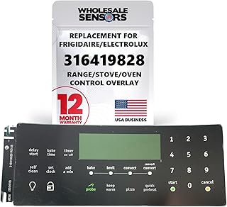 Frigidaire/Electrolux 316419828 Replacement Range/Stove/Oven Control Overlay 12 Month Warranty