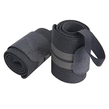 Wrist Support with Thumb Loop Strap Wrist Support Gym Men Training Wrist Band/Wrist Band for Men Gym/Wrist Supporter for Gym Weight lifiting Wrist Supporter (BLACK)