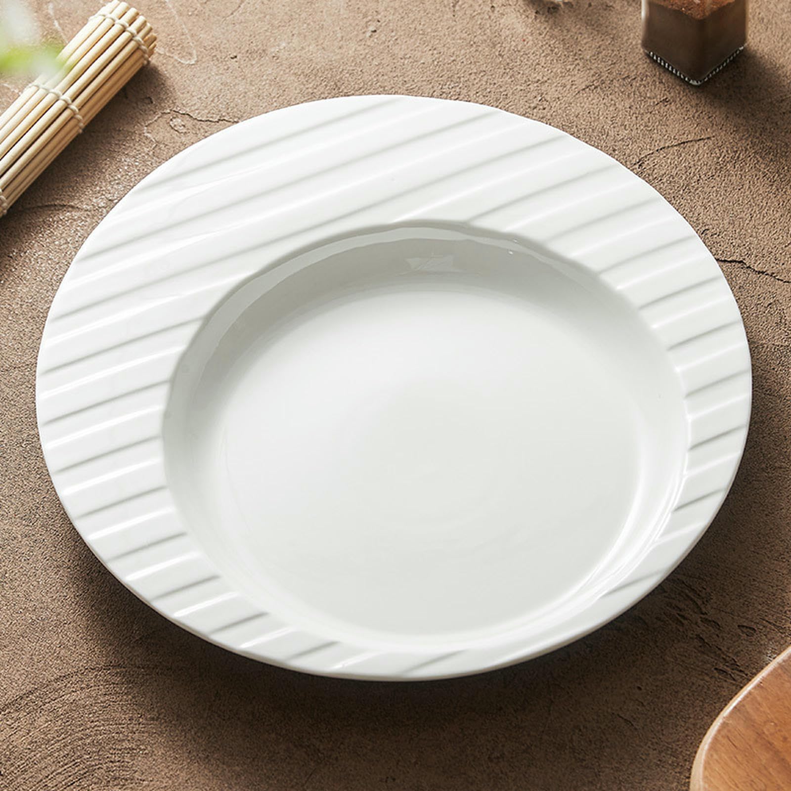 Plato de pasta italiana Ceramic Line, plato redondo mediano para restaurante de hotel, 30,5 cm