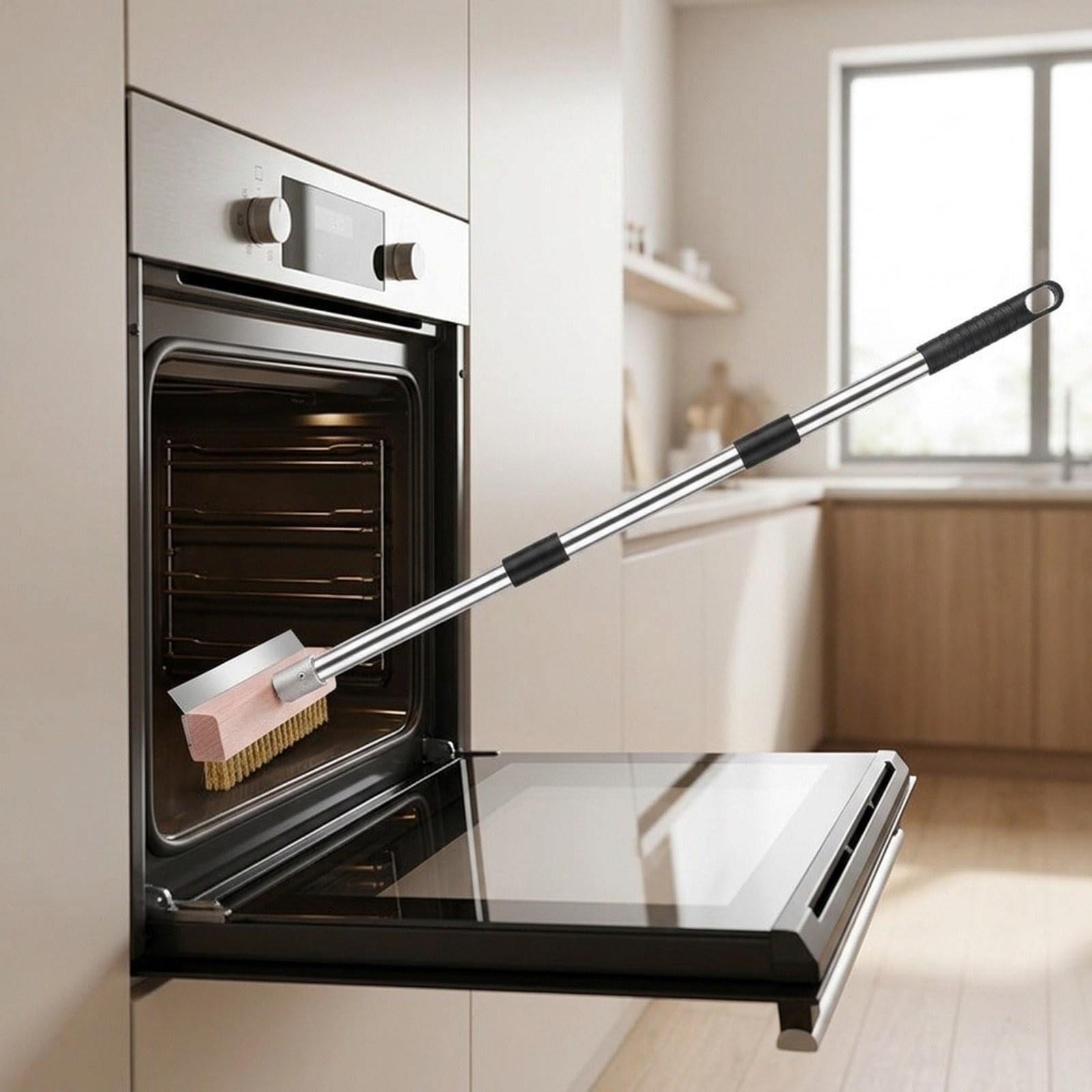 Cepillo para Horno de Pizza, Cepillo para Parrilla, Accesorio Práctico, Cepillo para Parrilla de 4 Secciones para Cocinas, Restaurantes Y Parrillas, 1.2 M