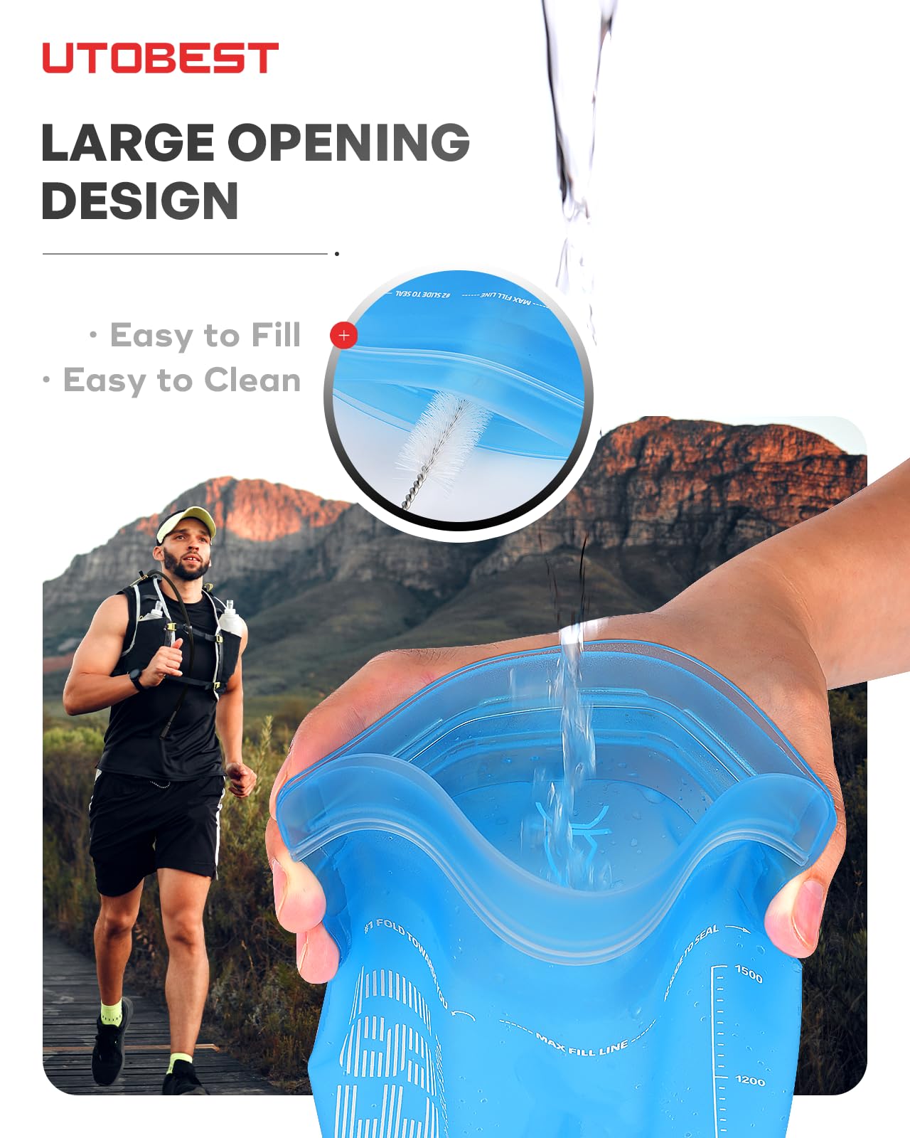 1.5L Leak Proof Water Bladder for Hiking Backpack - Camping Hydration Bag | Buy Now with Express