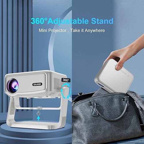 Miniatura 7 de Proyector inteligente con aplicaciones integradas, enfoque eléctrico, Keystone automático, Salange Android proyector 4K Wifi Bluetooth, mini