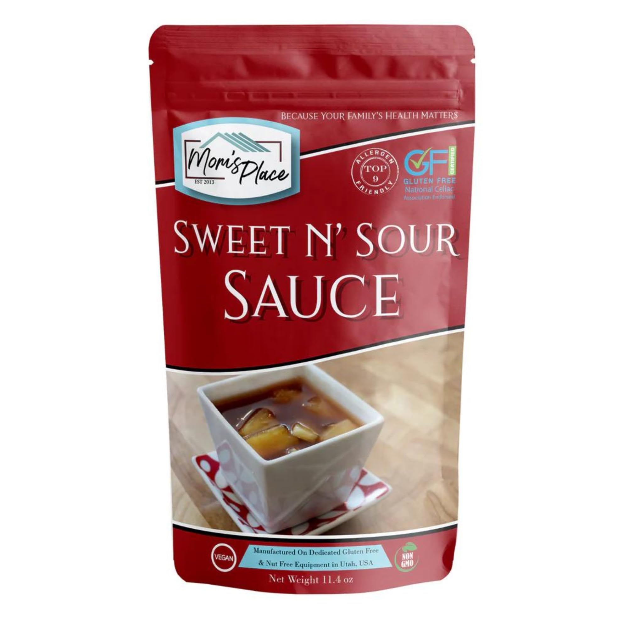 Mom’s Place Gluten-Free Sweet & Sour Sauce Mix, Vegan, Nut Free, Dairy Free & Soy Free, 12 Servings, 11.4 oz