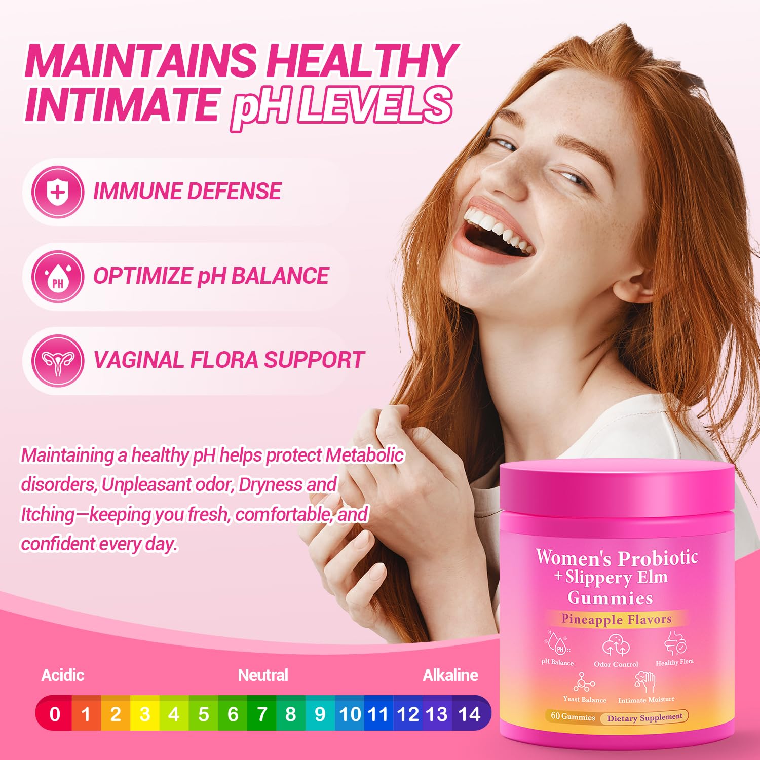 BURMINY Her Juicy Feminine Probiotics Gummies, Premium Feminine Balance Probiotics with Slippery Elm for Women's pH Balance and Freshness – Support Daily Wellness & Comfort 60 Pineapple Gummies — Amazon image 7