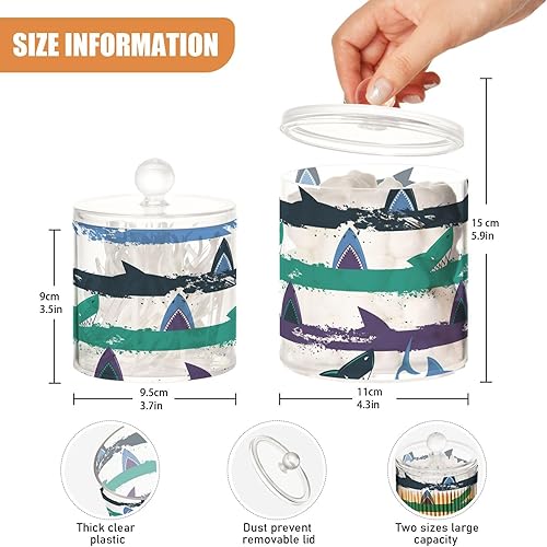Miniatura 3 de Shark Jars with Lids Containers Jar Bathroom Storage Containers Canisters Cotton Ball Holder for Dorm Room Essentials for College Students Girls