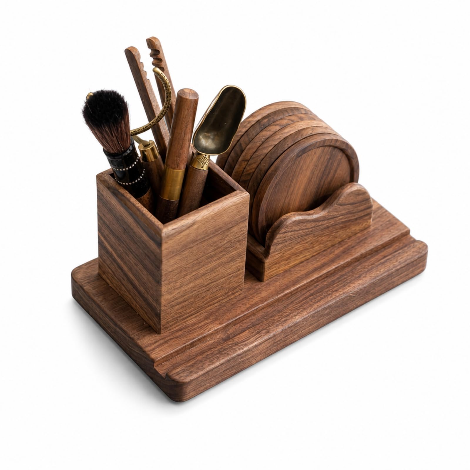 Industrial Coasters Organizador de Té Soporte para Posavasos Posavasos de Mad Construcción Base Rectangular Adecuado para del Té Oficina Escritorio Hogar