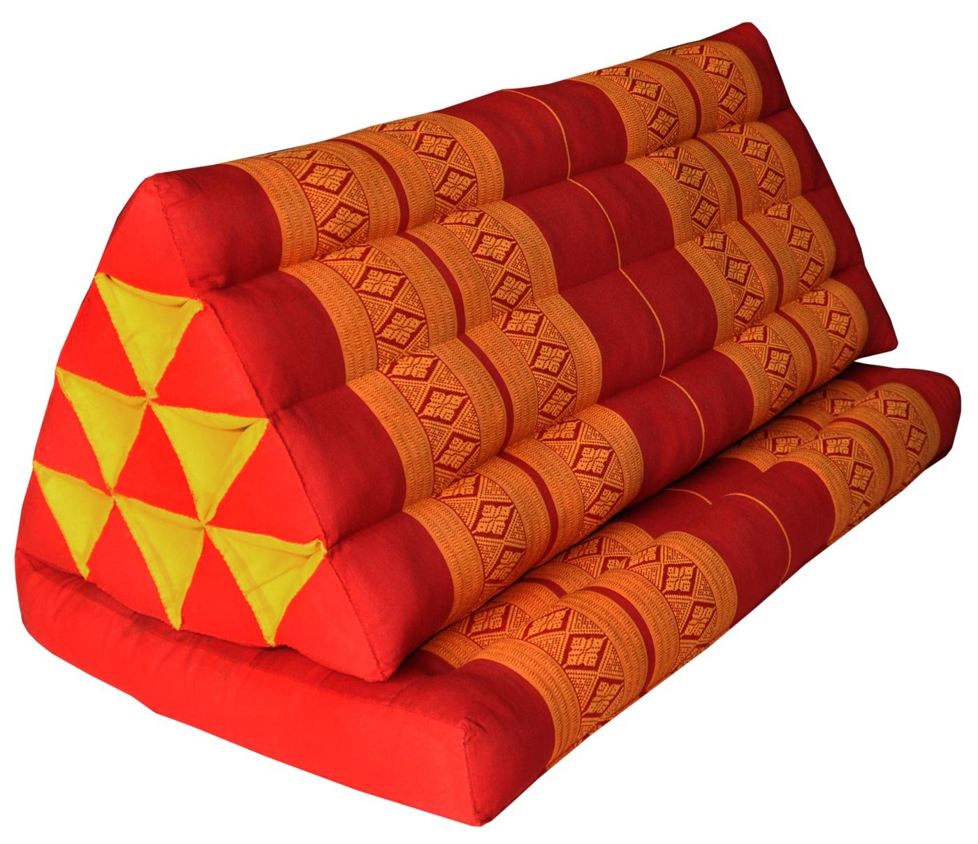 Coussin Triangle Thai XXL Vert - Remplissage Kapok, Dimensions 80x39x45 Cm - Pour Détente, Salon, Décoration Bohème - 5