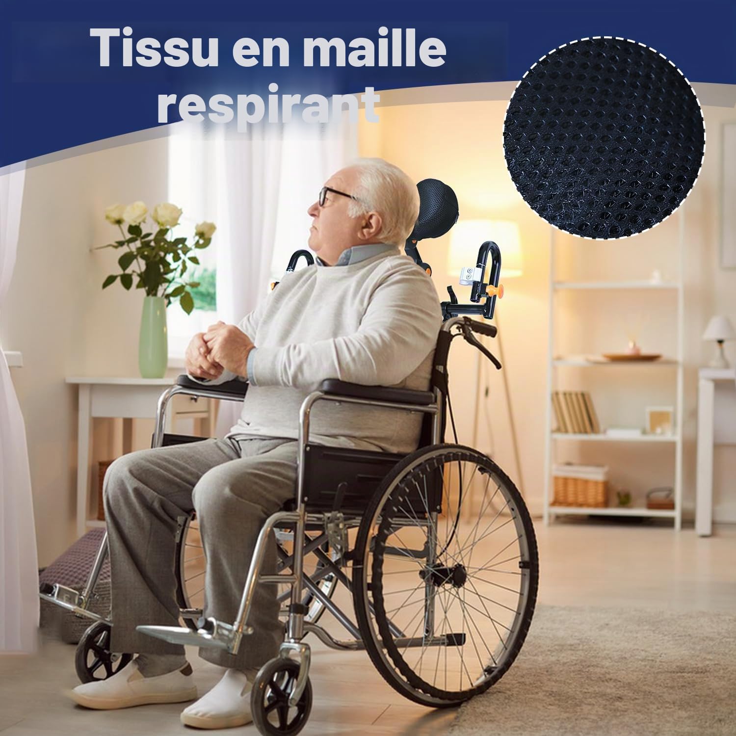 Appuie-tête réglable pour fauteuil roulant, Appuie-tête et dossier ergonomiques, Appuie-tête et dossier réglables pour fauteuils roulants électriques, personnes âgées, adultes