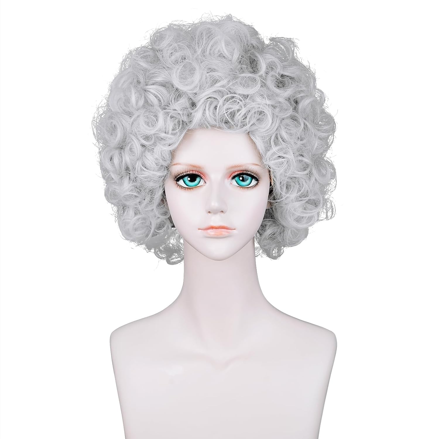 Probeauty Old Lady Costume Wig for Women, 5pcs Set Silver Grey Grandma Granny Cosplay Wig for 100 Days of School and Halloween Costumes - Image 9