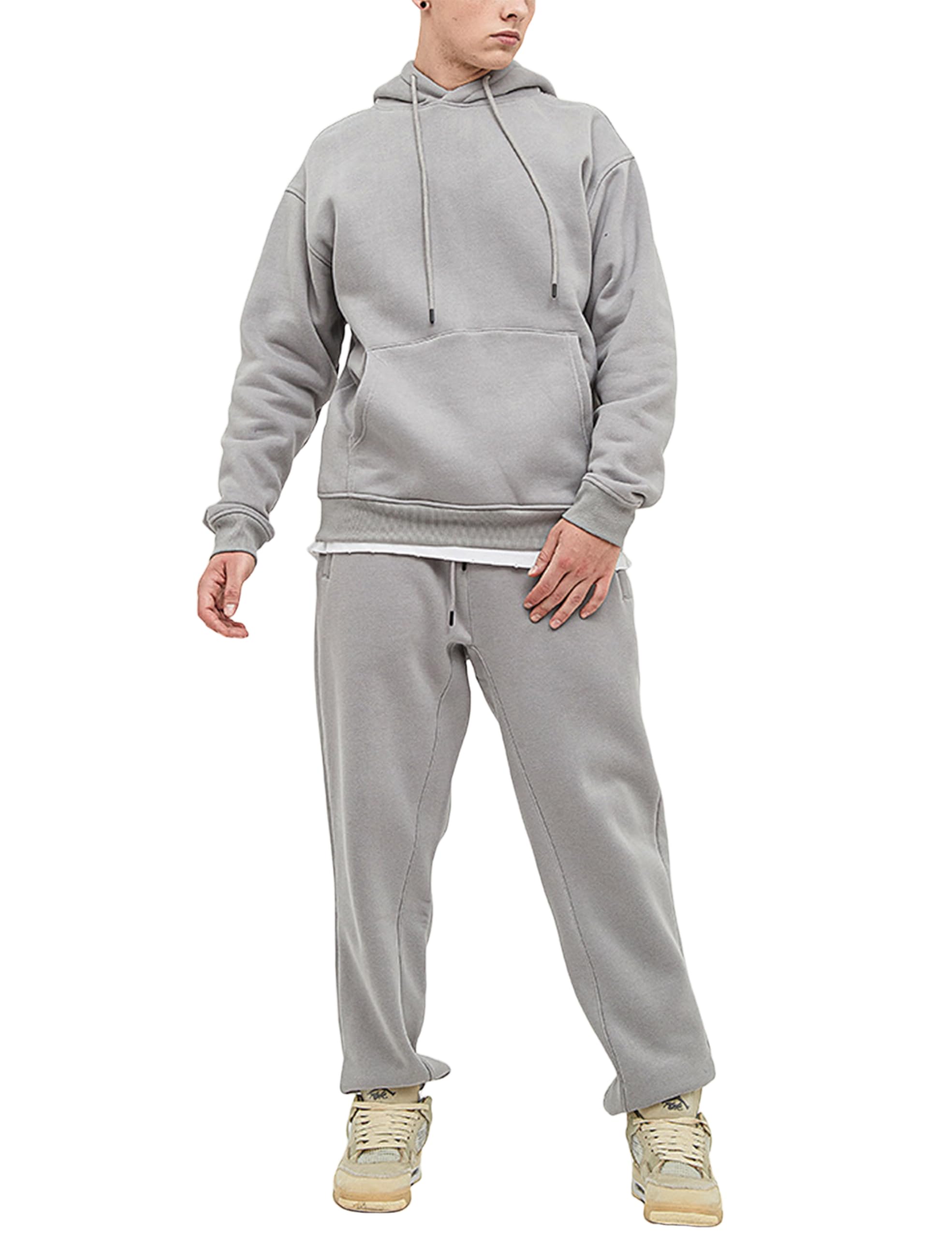 YeokouMen's Tracksuits 2 Piece Sweatsuits Pullover Hoodie Athletic Sweatpants Joggers Sets