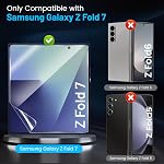 Screen Protector for Samsung Galaxy Z Fold 7, 2 Inner Flexible TPU Film+2 Front Tempered Glass Screen Protector+2 Camera Protector with Alignment Tool, HD Clear, Anti Scratch, Case Friendly
