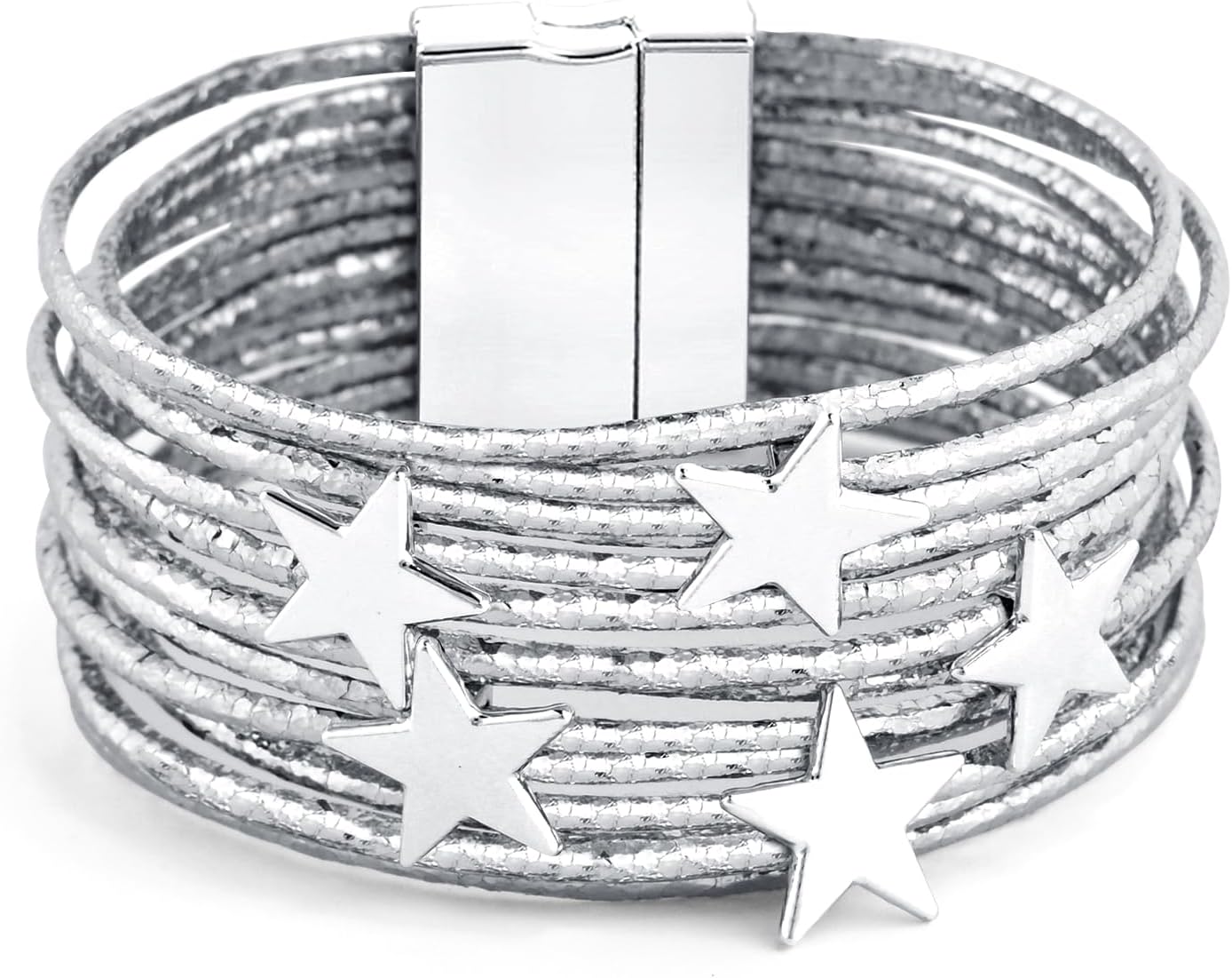 VIBILIA Boho Leather Wrap Bracelets for Women Men Multi-Layer Bracelets with Strong Clasp Western Jewelry