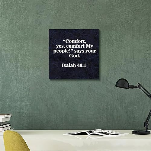 Miniatura 6 de COCOKEN Lienzo impreso "Comfort, yes, comfort My People!" Says Your God - Lienzo decorativo para pared, listo para colgar, con refranes positivos,