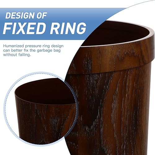 Miniatura 4 de Cabilock Cubo de basura redondo de plástico: contenedor de basura para baño, dormitorio, cocina, oficina en casa y habitación de los niños, cubo de