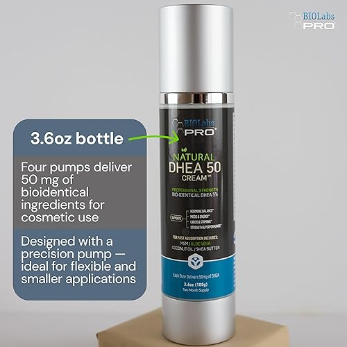 Miniatura 3 de BIOLABS PRO Dhea Cream - Dhea natural bioidéntico para mujeres u hombres - 50 mg por dosis - Suministro para tres meses - Botella de lujo - 3.6 oz