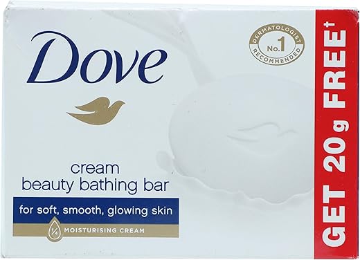 Dove Cream Beauty Bathing Bar With ¼ Moisturizing Cream To Give You Softer, Smoother Skin, 100 g