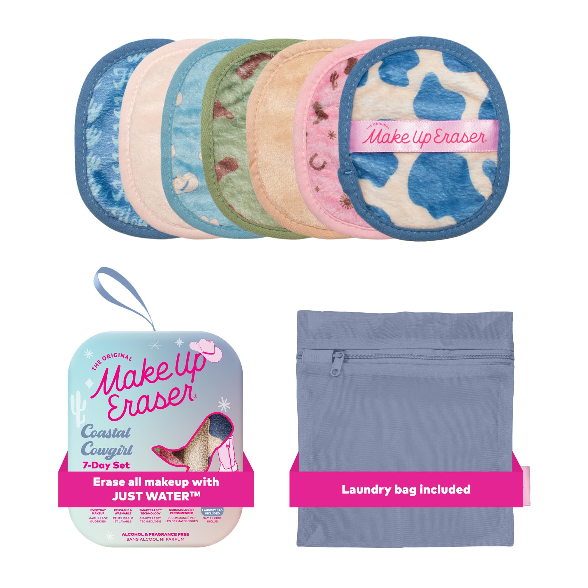 The Original Makeup Eraser, 7-Day Set, Erase All Makeup with Just Water, Including Waterproof Mascara, Eyeliner, Foundation, Lipstick, Sunscreen, and More!