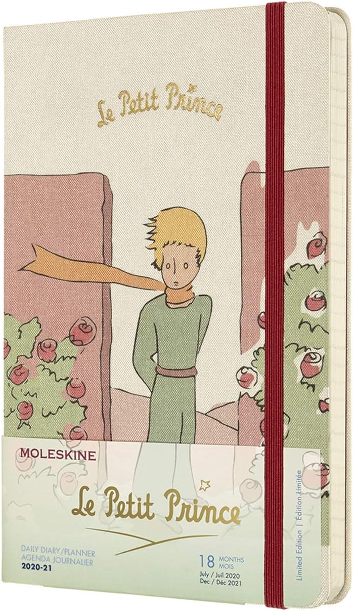 Moleskine - 18-Month Daily Planner/Diary 2020/2021, "The Little Prince" Limited Edition Planner, Rose Theme, Hard Cover, Size Large 13 x 21 cm, 608 Pages