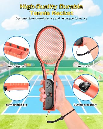 2-Pack Tennis Racket Hand Grips for Nintendo Switch 2/Switch1/OLED Model
