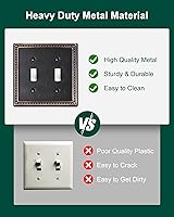 Vista 4 de Paquete de 2 cubiertas de placa de interruptor de luz de doble palanca, cubiertas decorativas de placa de doble interruptor Pearls, placa de pared