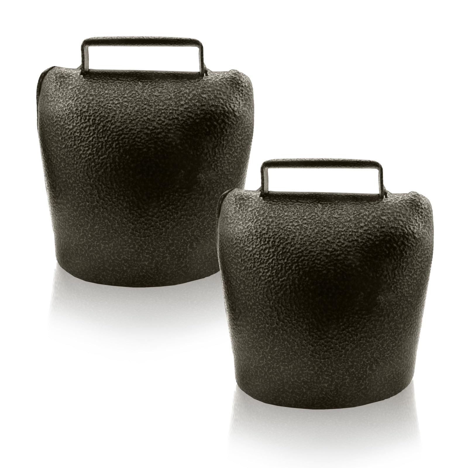 Lot de 2 cloches de vache en bronze avec son net, cloches en cuivre pâturage en métal, pour animaux bruyants anti-perte, accessoires de collier pour chèvre, cheval, mouton (bronze)