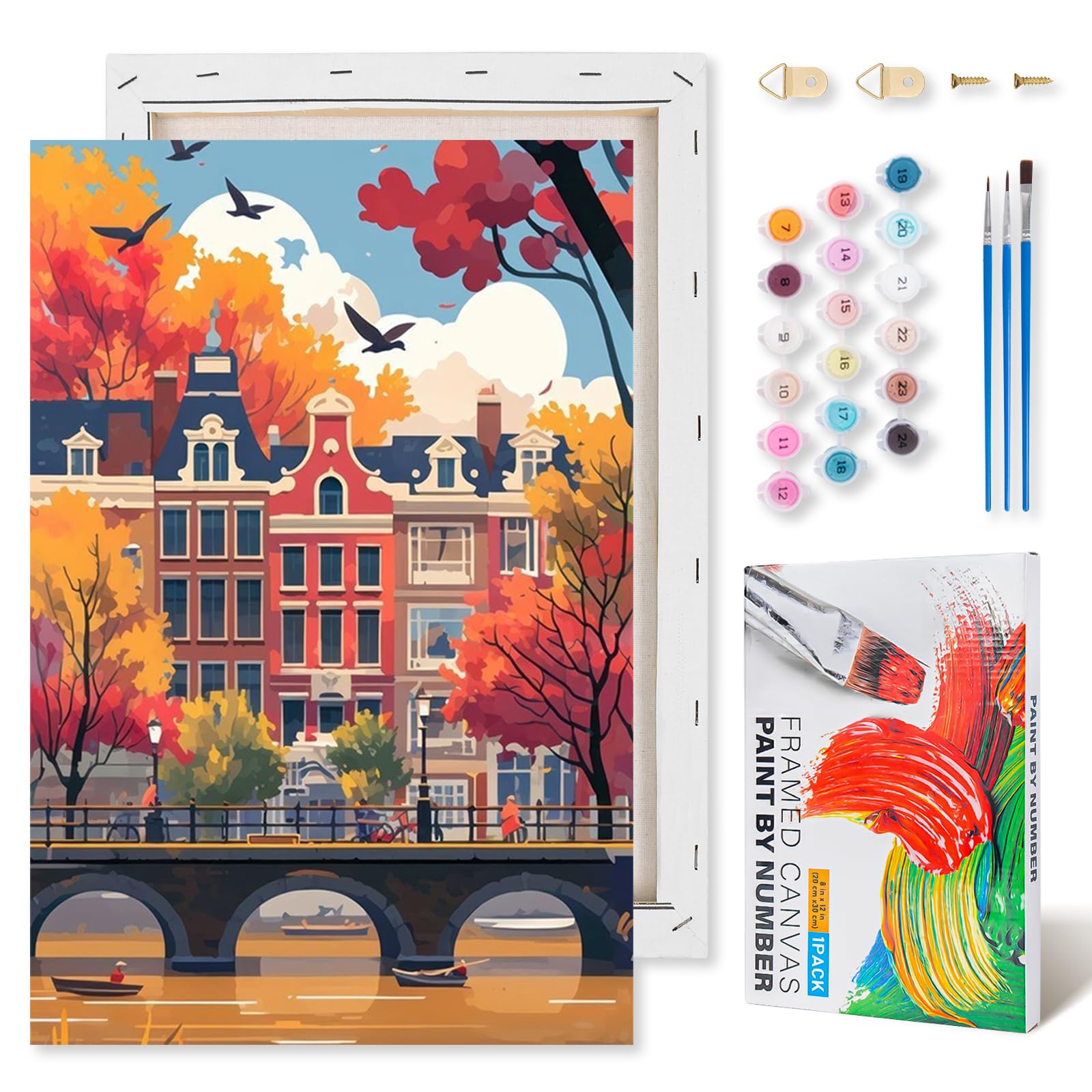 Kalonyth City Paint by Numbers for Adults with Frame Beginner 8x12 inch — image 1