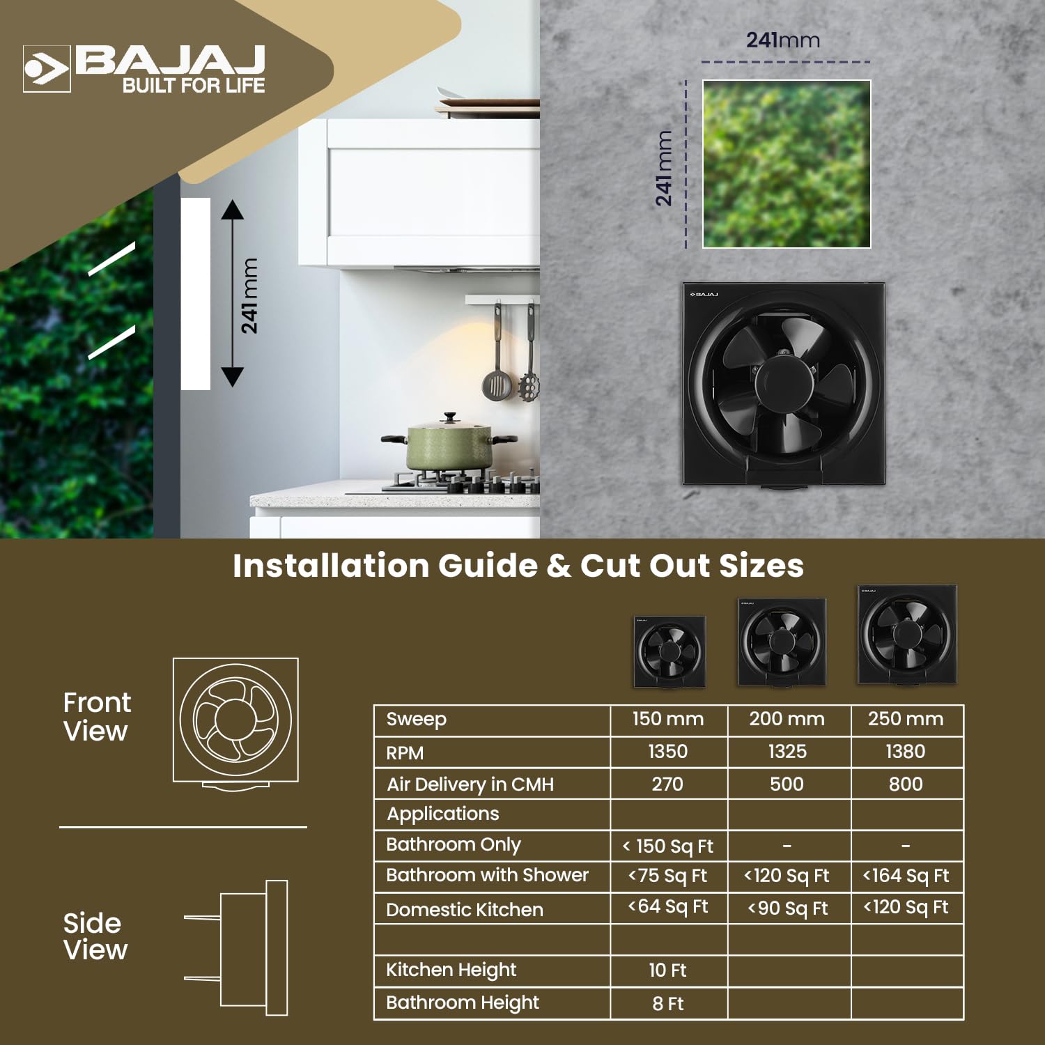 Bajaj AirOut Exhaust Fan - 100% Copper Motor -5