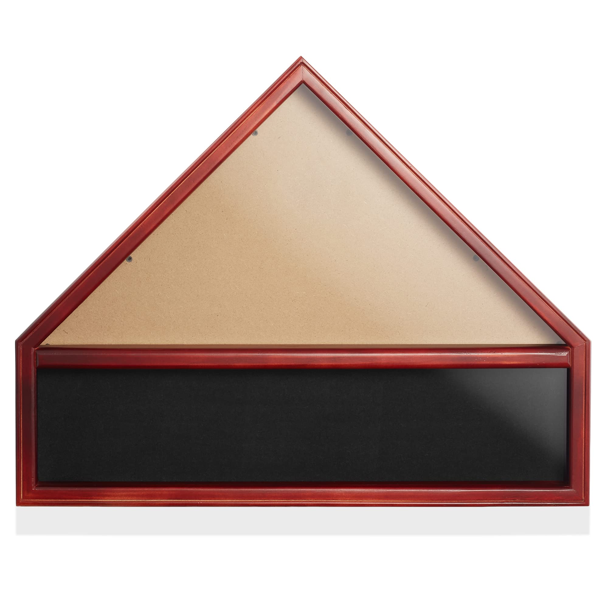 Reminded Military Medal & Burial Flag Shadow Box Display Case with Glass Insert, Mahogany