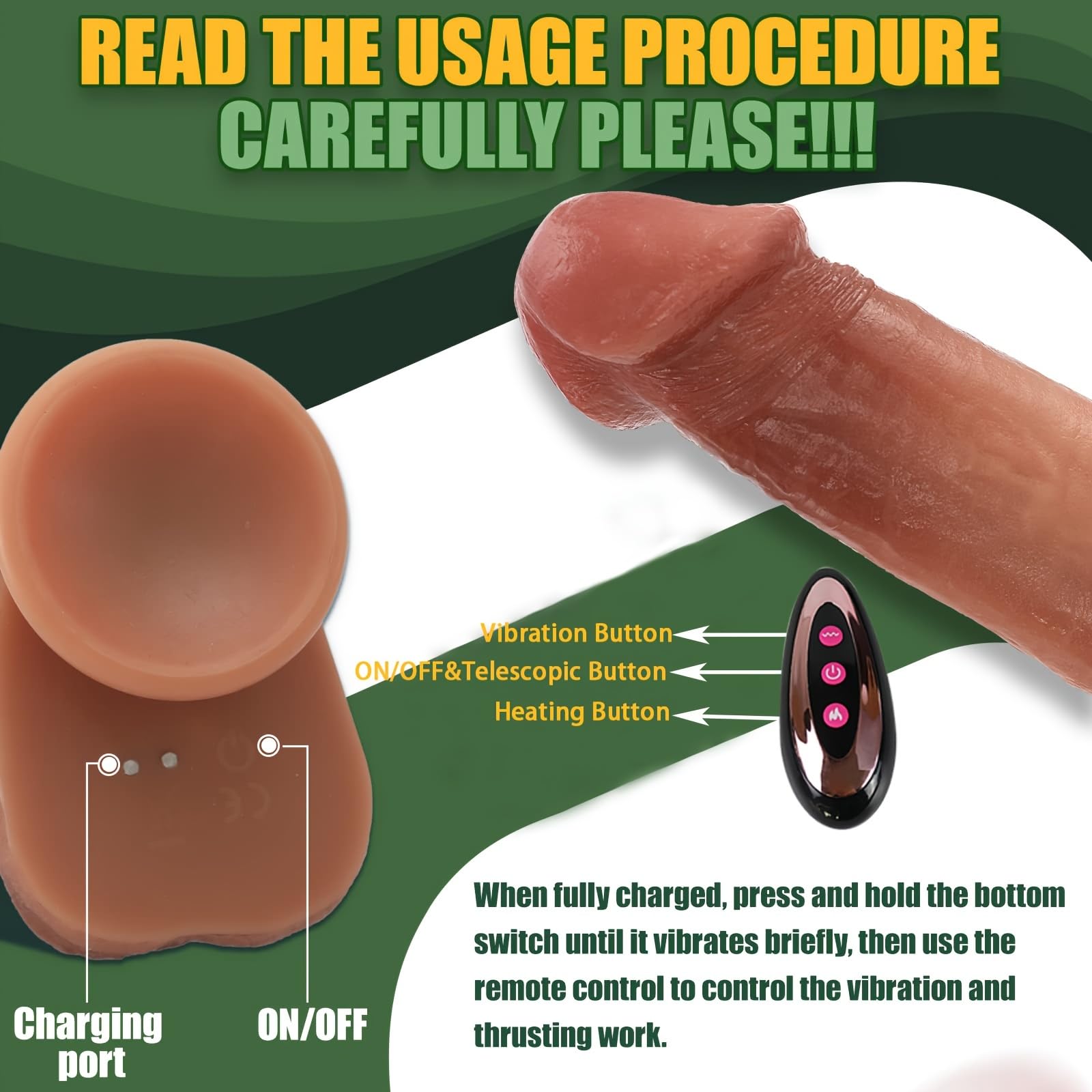 Dildo di Sumeber per donne con funzione di urtoDildo vibratore, 23cm Silence 8 telescopio e 8 vibrazioni, 42 ℃ donne grande pene anale Sextoysets per realistici vibratori punto G