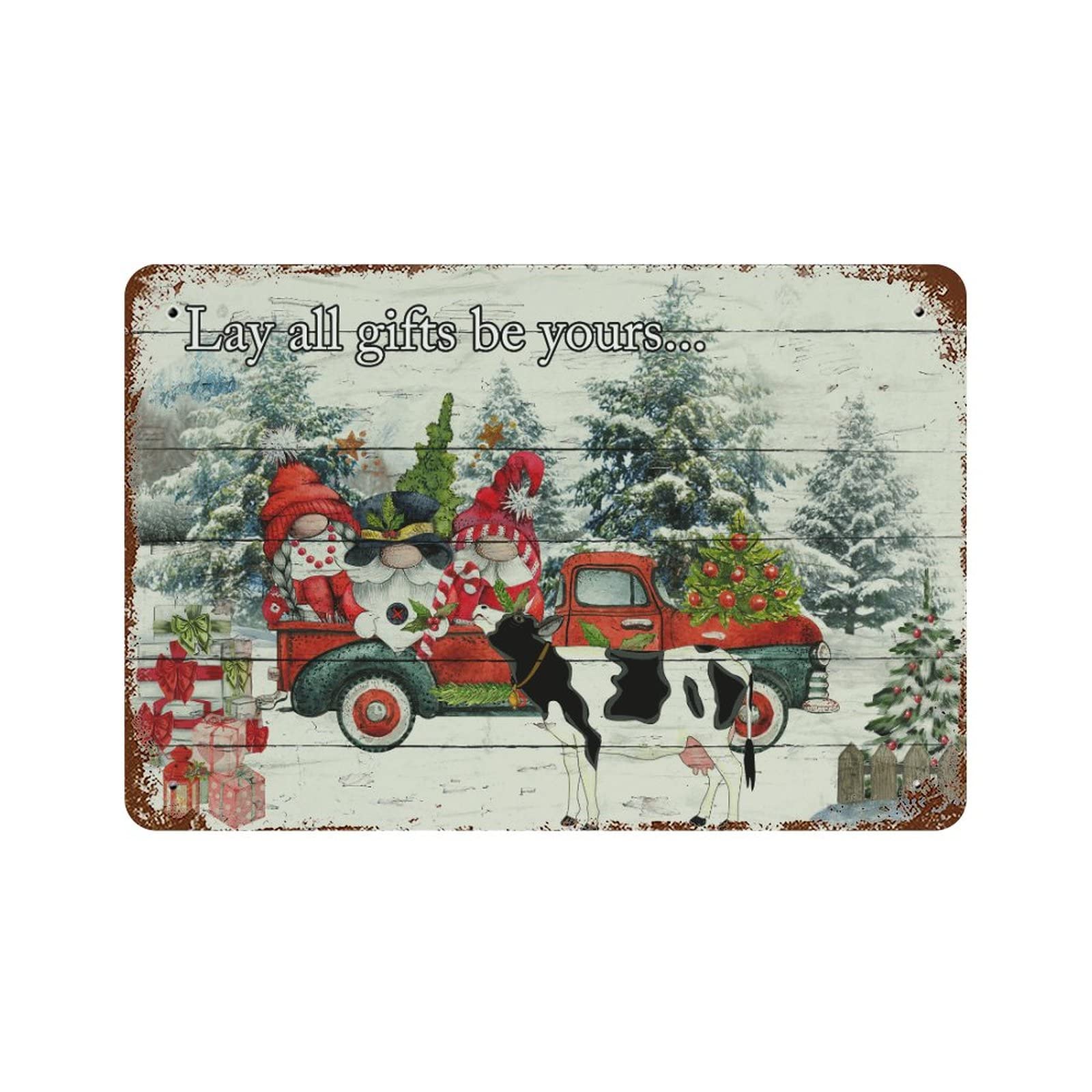 Panneau en étain de Noël Snowman décoration rétro en métal 30x45 cm