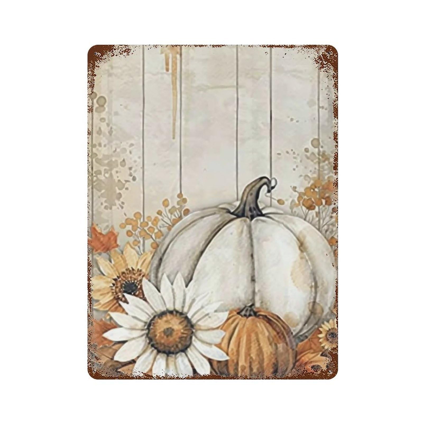 HDURYEYRYY Pumpkin Sunflower 01 Wall Retro Iron Vintage Art Metal Tin Sign Poster Modern Home Cofffee Club Art Bar Shop Decor 40x30cm