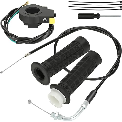 YOXUFA Throttle Cable Twist Throttle Handle Grip Assembly for 2 Stroke Engine 80cc 100cc 49cc 50cc Gas Motor Motorized Bicycle Bike Parts with 7/8" 22mm Handlebar