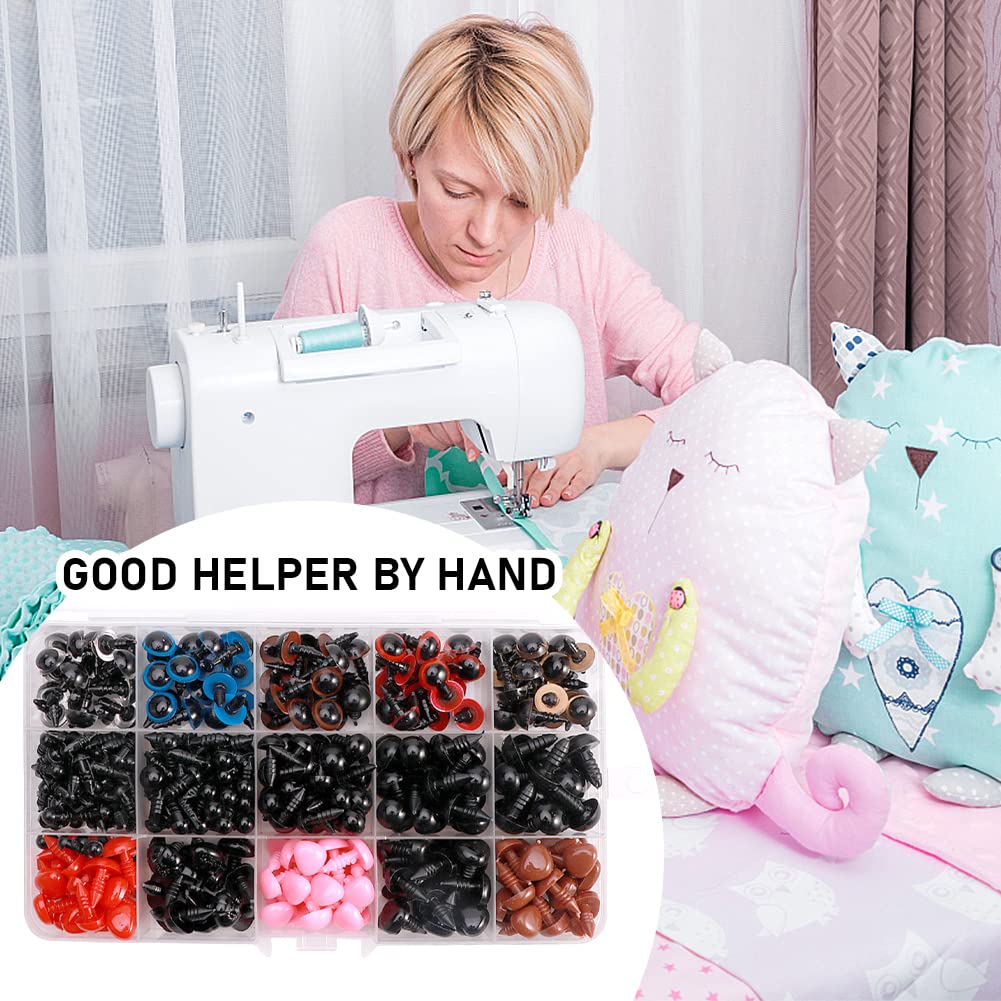 Nasi Di Sicurezza Per Amigurumi - 50 Pezzi In Plastica Nera, 4 Misure Da 15-30 Mm Con Rondelle - Foto 9