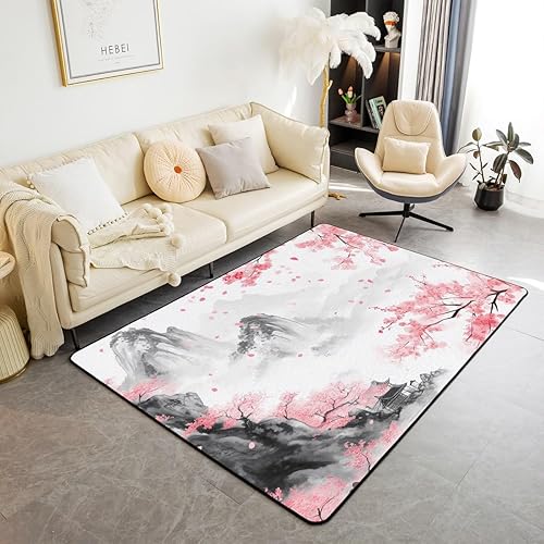 Miniatura 42 de jejeloiu Alfombras con estampado de radio Boombox para sala de estar, dormitorio, para niños y niñas, alfombra decorativa retro de 3 x 5 pies, Azul