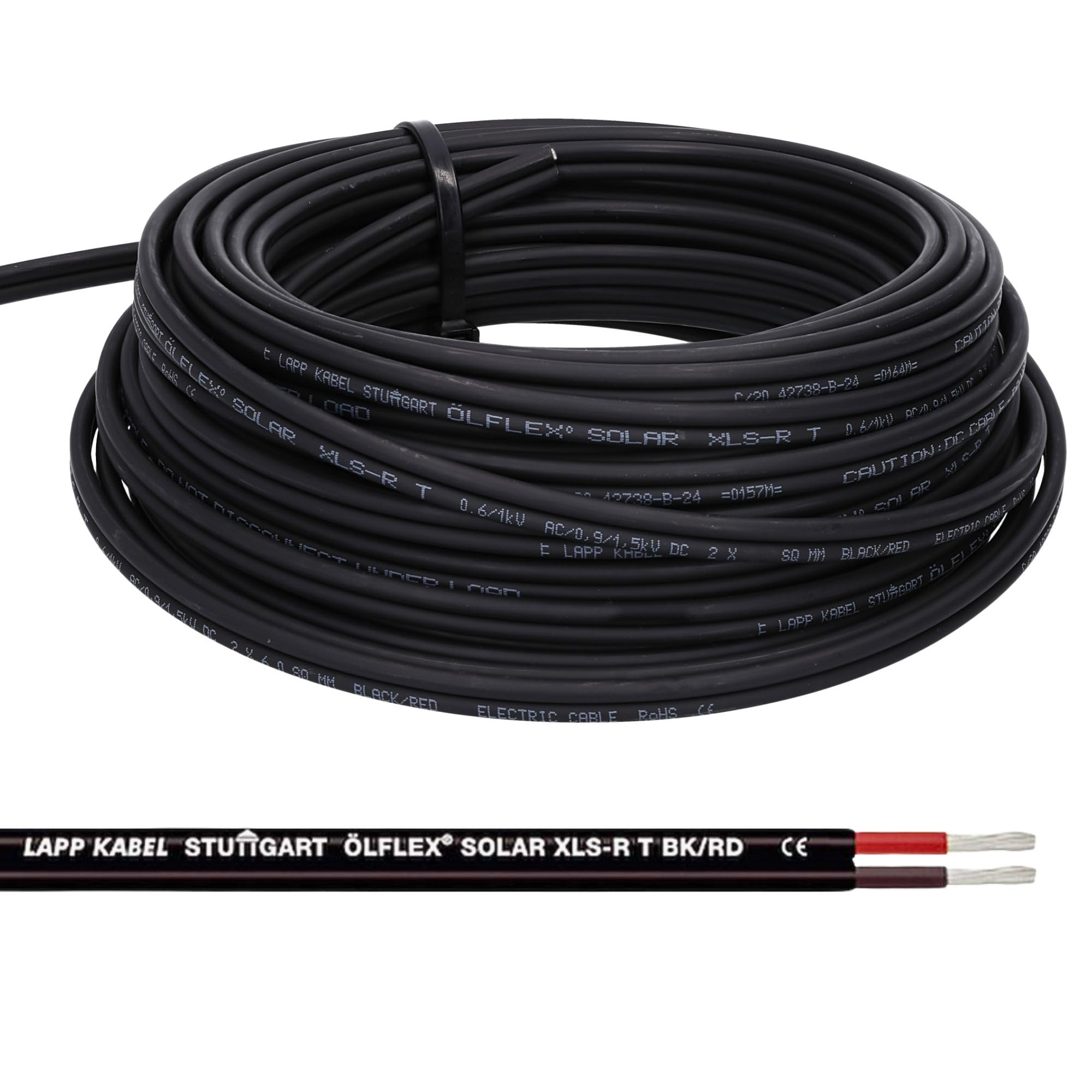Cable Solar XLS-R-T, cable twin 2,5 mm², 4 mm², 6 mm², unión 10 m, 20 m