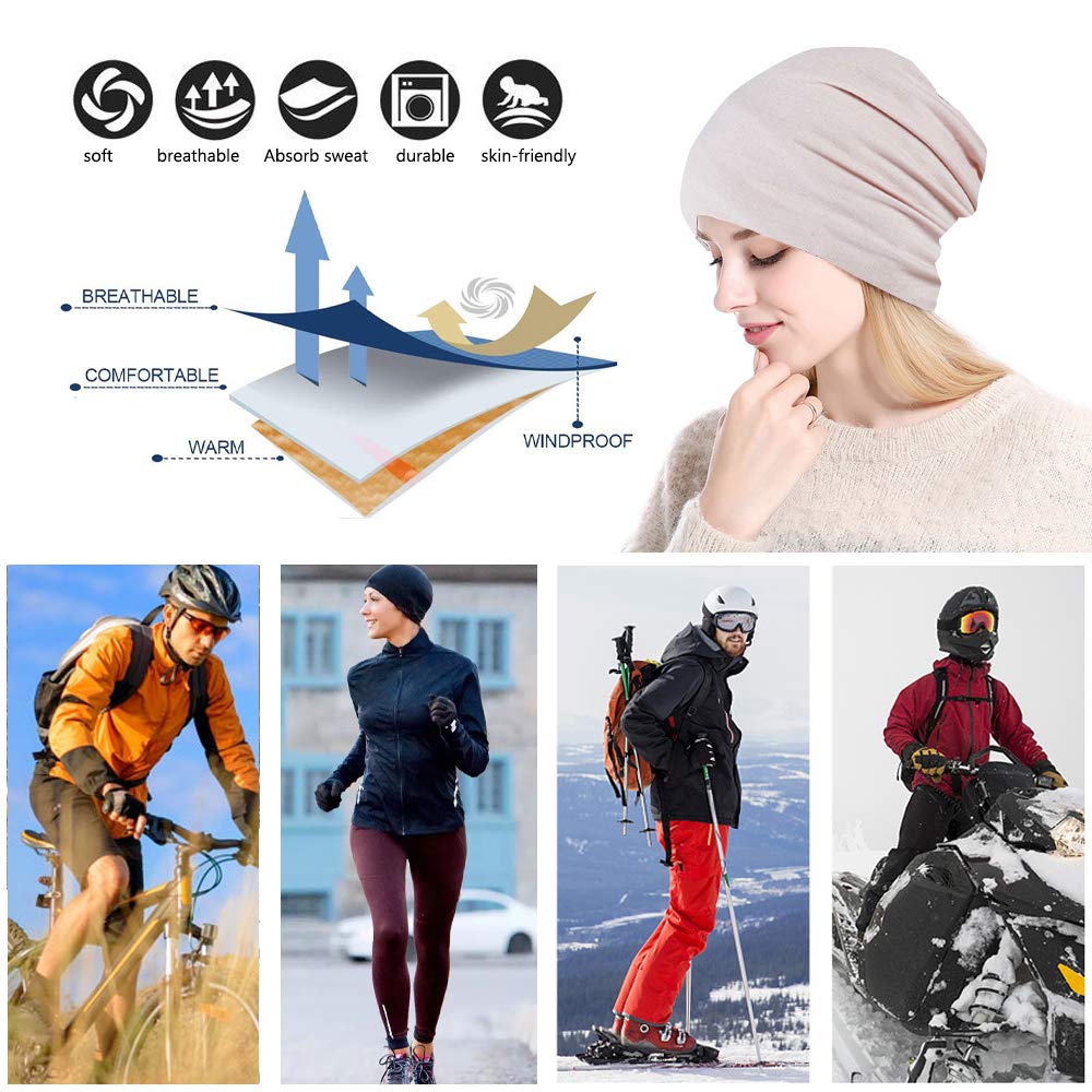 Gorro Slouchy Algodón para Cabeza Quimio Cáncer Mujeres Hombres Turbante Elástico
