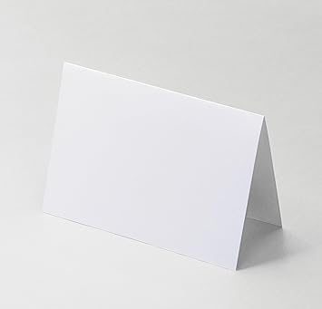 4x6"Plain White Folding Tent Cards Set of 50-8x6"Folds to 4x6"- Simple Blank Card Stock for Writing, Stamping, Drawing - Make Your Own Note, Thank You Cards