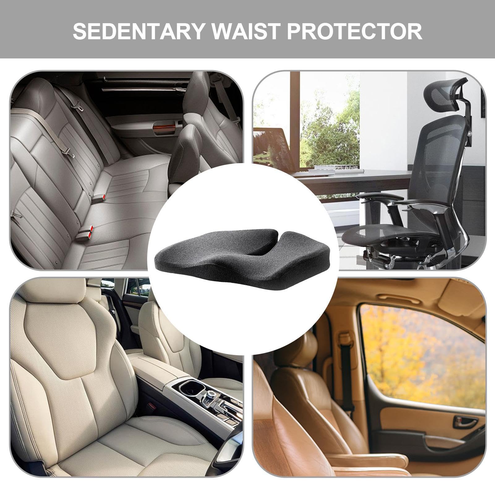 Cuscino per seduta in memory foam, antiscivolo, cuscino ortopedico per | sedie da ufficio, sedili auto, sedie a rotelle, casa, viaggi, lavoro e