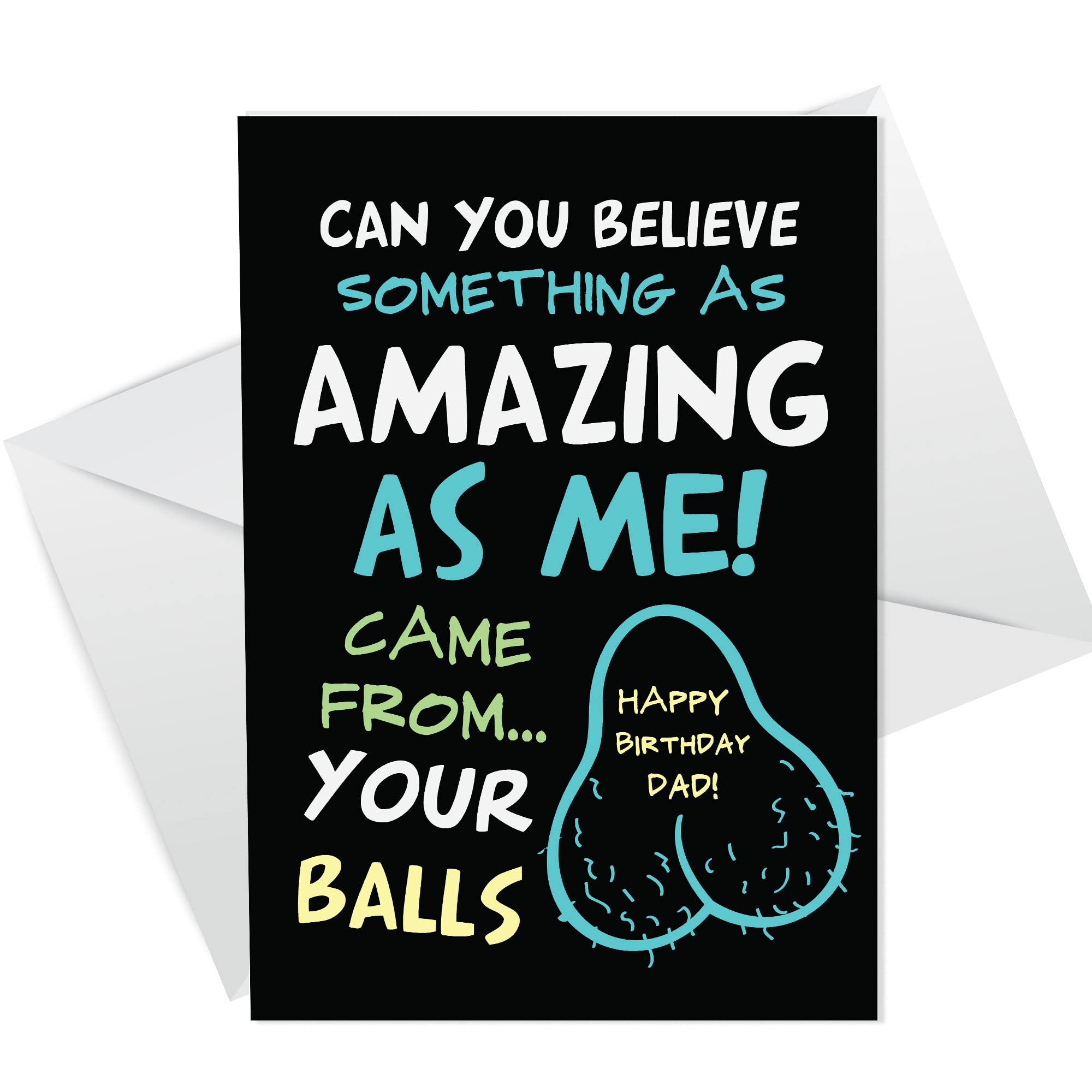 RED OCEAN Funny Joke RUDE Birthday Card For Dad From Daughter Son Hilarious Humour Card For Him Dad Novelty Card