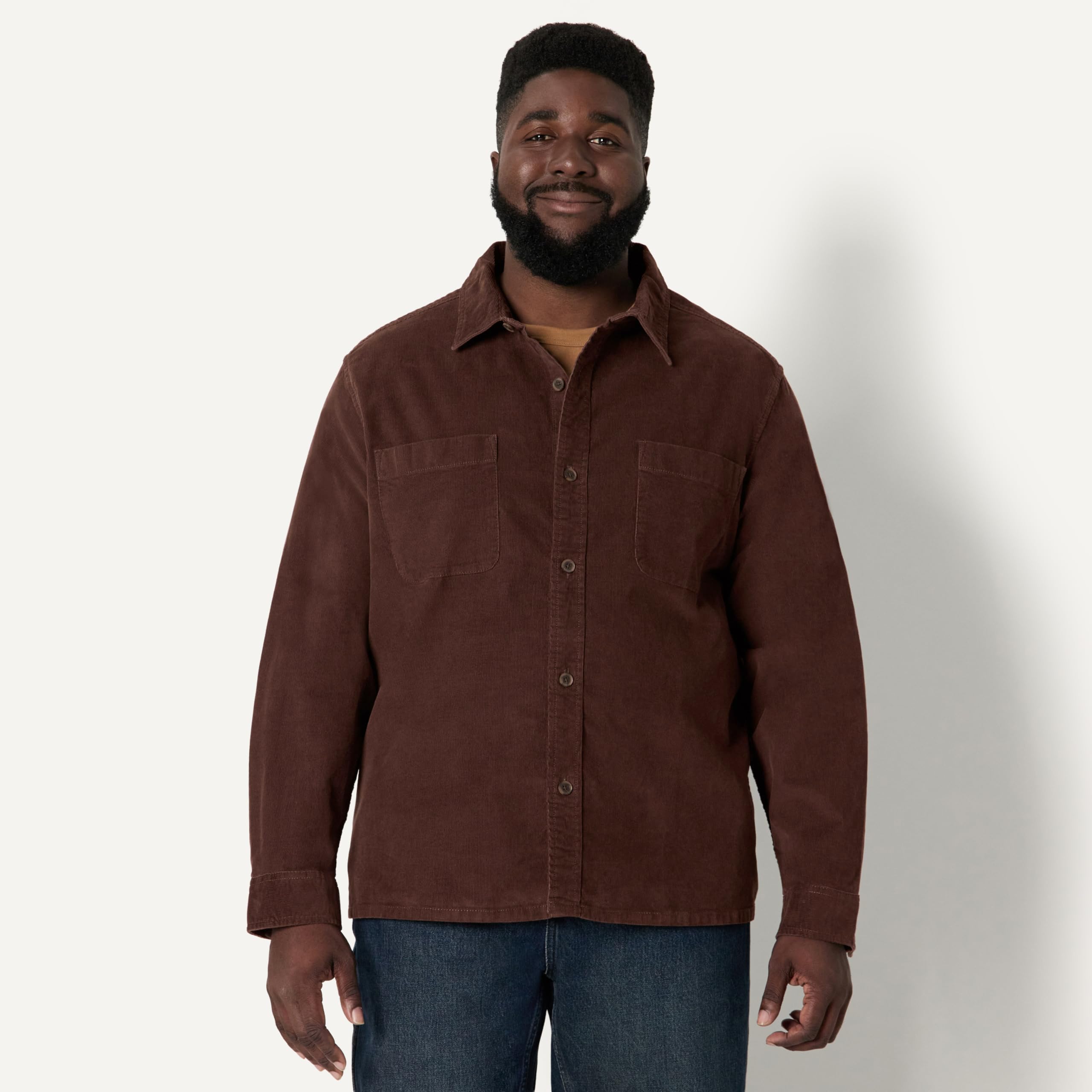 Amazon Essentials Herren Regular Fit: Cord-Overshirt