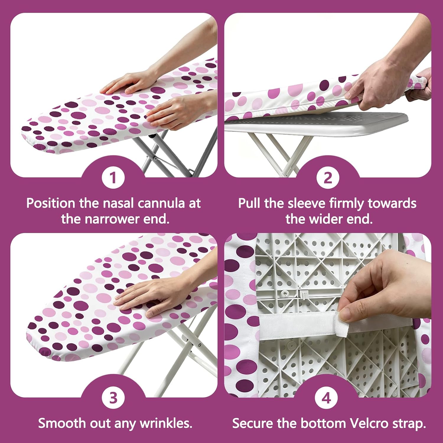 Padded Ironing Board Cover, 15 * 54 in Standard Size Ironing Board Covers, Easy Hook and Loop Fastener, Universal Fit for Standard Boards